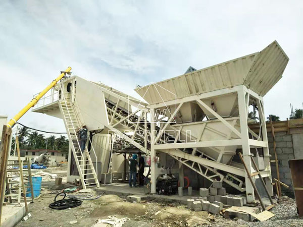 YHZS25 mobile cement mixing plant philippines